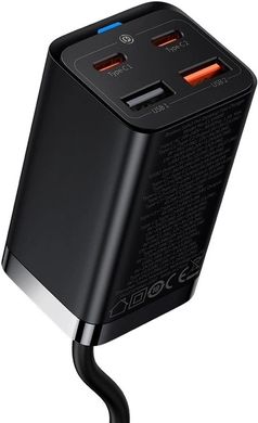 Адаптер Baseus GaN 65 Вт 4 в 1 QC4.0+PD3.0 65W настольное зарядное устройство для ноутбука телефона планшета