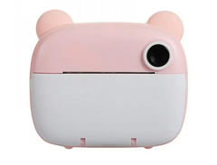 Цифровая детская фотокамера мгновенной печати с термопринтером Розовая