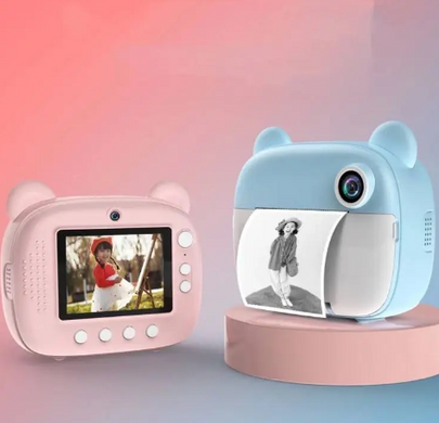 Цифрова дитяча фотокамера миттєвого друку з термопринтером Рожева