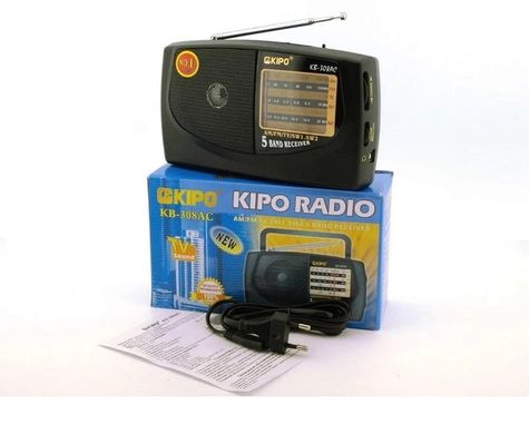 Портативный радиоприемник на батарейках KIPO KB-308AC