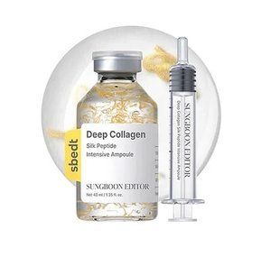Лифтинг-ампула с шелковыми пептидами и коллагеном Sungboon Editor Silk Peptide Intensive Lifting Ampoule для упругости и сияния кожи, 40 мл