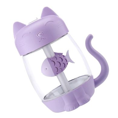 Зволожувач повітря аромадифузор ультразвуковий з підсвічуванням Котик USB Kitty Purple