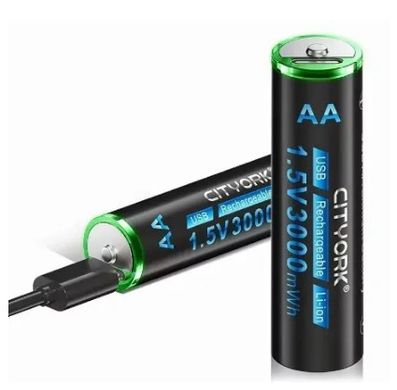 Аккумулятор AA  с зарядкой Type C 1.5v 2000mah Cityork