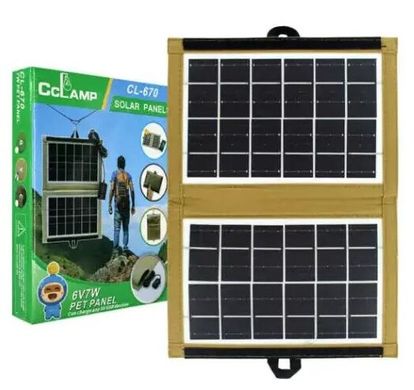 Солнечная панель портативная 7Вт CL-670 с разъемом USB