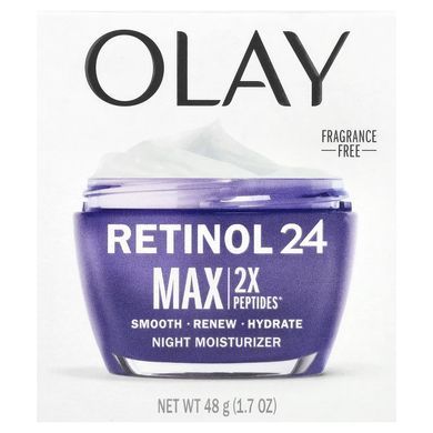 Інтенсивний нічний крем для обличчя з ретинолом та пептидами Olay Regenerist Retinol 24 Max 2x Peptides Night Moisturizer, 48 г