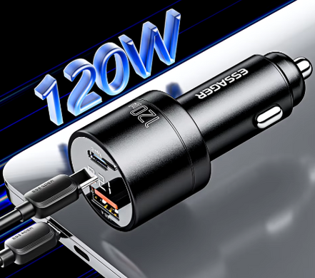 Автомобильное зарядное устройство Essager 120W QC 4.0 PD 3.0