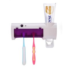 Держатель для зубных щеток с ультрафиолетовой дезинфекцией и дозатор зубной пасты