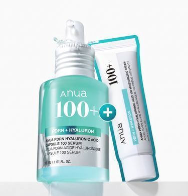 Увлажняющий набор для лица Anua PDRN Hyaluronic Acid Capsule 100 Set (Сыворотка 30 мл + Крем 30 мл)