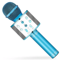 Беспроводной Bluetooth микрофон-караоке Wster WS 858 Blue синий
