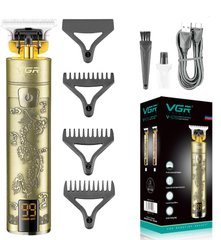 Аккумуляторный триммер для стрижки волос, бороды и усов VGR-076 с дисплеем