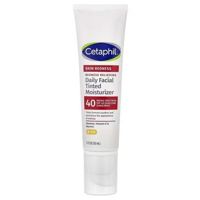 Дневной увлажняющий крем против покраснений лица с тонирующим эффектом Cetaphil Redness Relieving Daily Facial Tinted Moisturizer SPF 40, 50 мл