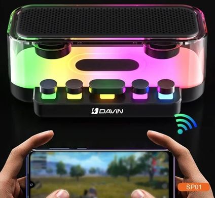 Ігрова Bluetooth колонка з RGB підсвічуванням Davin SP01 Gaming Speaker