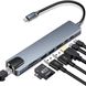 Багатопортовий перехідник USB-C хаб Type C OEM 8 в 1 USB HUB to HDMI HDTV PD USB C USB 3.0 SD TF RJ45 LAN
