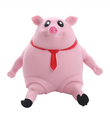 Антистресс игрушка эластичная свинья сквиш 15см розовая