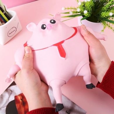 Антистресс игрушка эластичная свинья сквиш 15см розовая