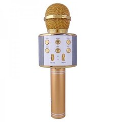 Беспроводной Bluetooth караоке микрофон Wster WS 858 Blue золотой
