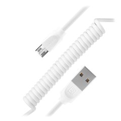 USB кабель пружина micro USB для зарядки белый