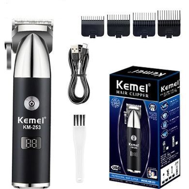 Машинка для стрижки триммер Kemei Km-253 з дисплеєм