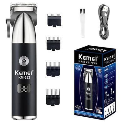 Машинка для стрижки триммер Kemei Km-253 з дисплеєм