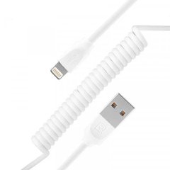 USB кабель на пружине для зарядки iphone ipad Remax Radiance Pro Spring RC-117i Lightning