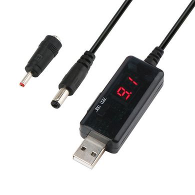 USB кабель для Wi-Fi роутера 5V to 9V 12V підвищуючий напругу з перемикачем та дисплеєм