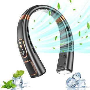 Вентилятор на шию безлопатевий з LED ліхтарем та охолоджувачем Neck Fan Ice Cooling L25