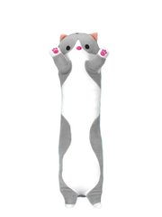 Кіт Батон 90 см м'яка іграшка-подушка антистрес Сірий