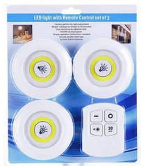 Комплект умных LED-светильников Led Light With Remote Control Set 3 шт на липучке с пультом на батарейках