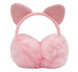 Теплі хутряні дитячі навушники з котячими вушками Рожеві
