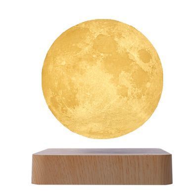 Настільна левітаційна лампа нічник Місяць Levitating Lamp Moon Light Wood Grain