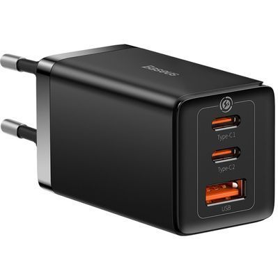 Мережевий зарядний пристрій Baseus GaN5 65W Pro Fast Charger 2C+U EU Black