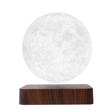 Настольная левитационная лампа ночник Луна Levitating Lamp Moon Dark Wood Grain