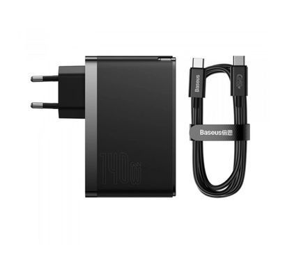 Baseus 140W GaN5 Pro Fast Charger 2C+U Мережевий зарядний пристрій адаптер + кабель