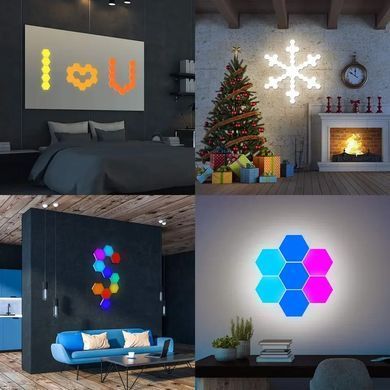 Розумний настінний RGB світильник стільники 12 LED ламп світильник сенсорний модульний Etop Bluetooth App