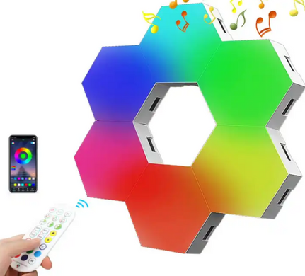 Розумний настінний RGB світильник стільники 12 LED ламп світильник сенсорний модульний Etop Bluetooth App