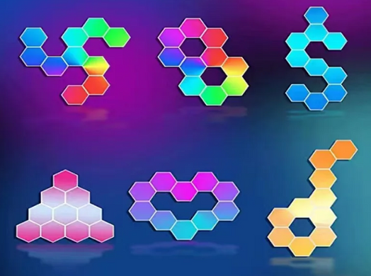 Розумний настінний RGB світильник стільники 12 LED ламп світильник сенсорний модульний Etop Bluetooth App