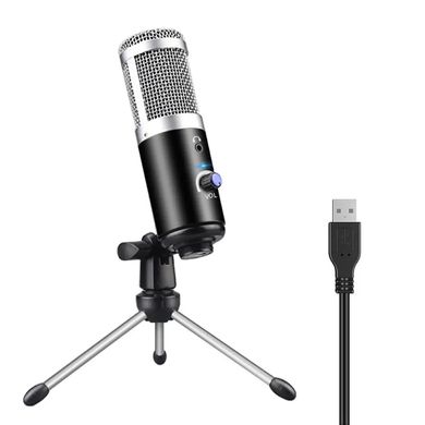 Профессиональный студийный микрофон со штативом и USB-штекером