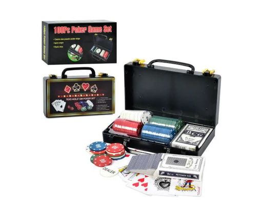 Професійний набір покеру в металевому кейсі 200 фішок XQ12113