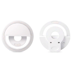 Светодиодное селфи кольцо для телефона с USB-зарядкой Selfie Ring Light RK-12 белое