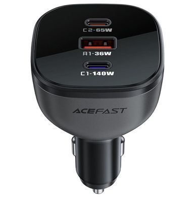 Автомобільний зарядний пристрій ACEFAST 165W на 3 порти PPS, PD2.0, PD3.0, PD3.1, QC2.0, QC3.0, QC4 Black